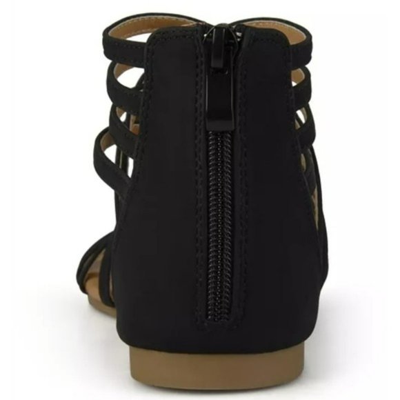 Journee Collection Hanni Strappy Flat Sandals Black -7.5 - Picture 3 of 8